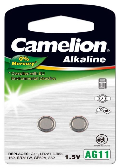 Pila Botón Alcalina LR58 1.5V 0% Mercurio (2 pcs) Camelion