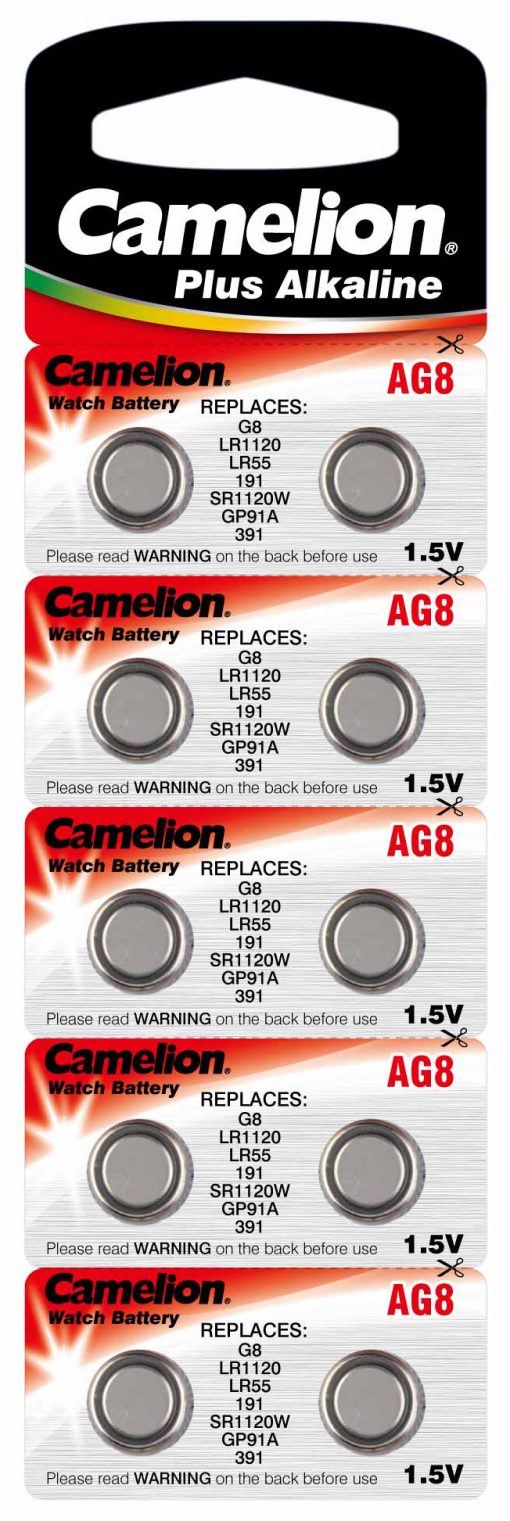 Boton Alcalina AG8/LR1120 1.5V (10 pcs) Camelion