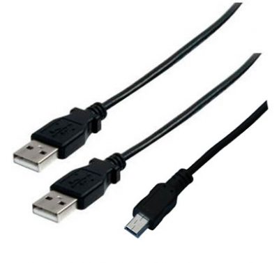 Cable Doble USB a Mini USB