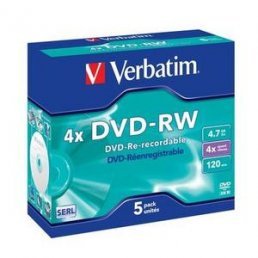 DVD-RW 4x Verbatim Caja Jewel 5 unds