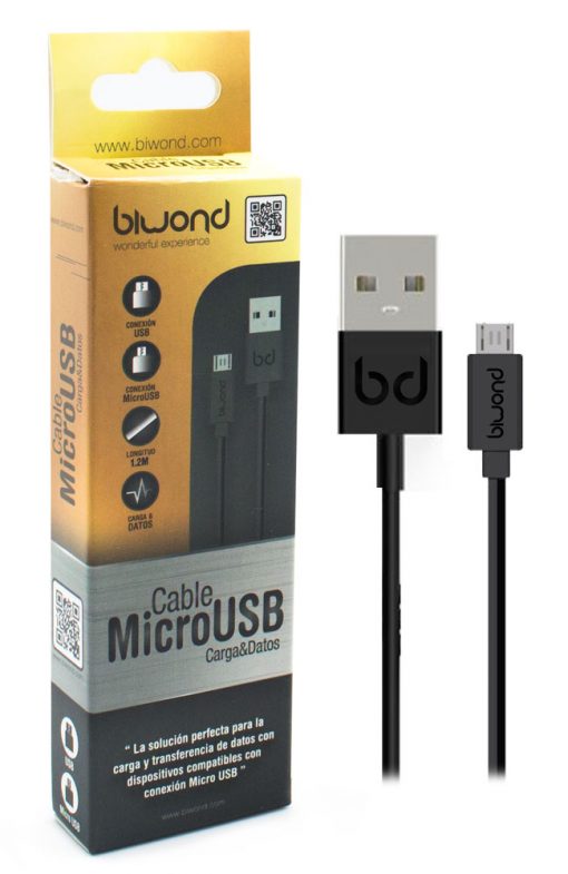 Cable USB a Micro USB 1.2M Serie Gold Biwond