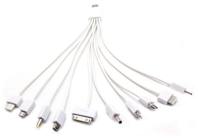 Cable Universal USB 10 en 1 Iphone/Samsung/Nokia/PSP Blanco