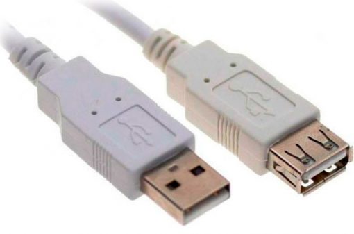 Cable USB 2.0 A/M-A/H 1.8m Blanco