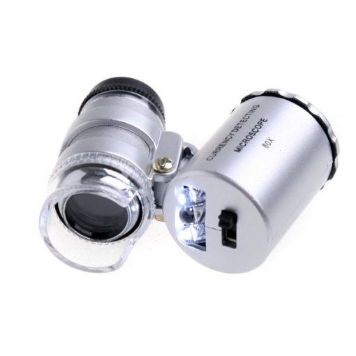 Mini Microscopio Monoculo con Luz Led y Lupa 60x