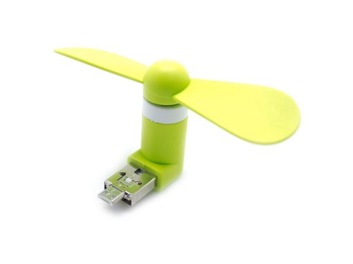 Mini Ventilador 2 en 1 USB+MicroUSB Universal Verde