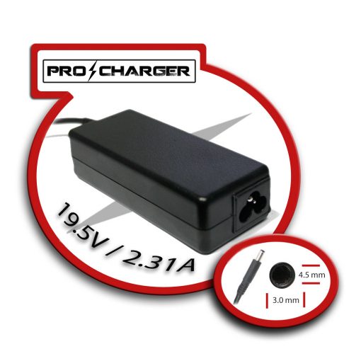 Carg. Ultrabook 19.5V/2.31A 4.5mm x 3.0mm 45W Pro Charger