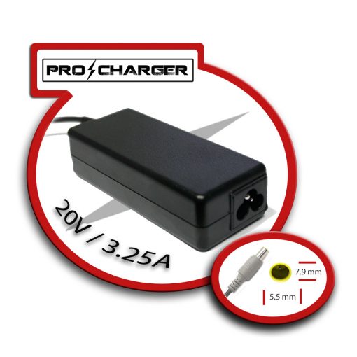 Carg. Ultrabook 20V/3.25A 7.9mm x 5.5mm 65w Pro Charger
