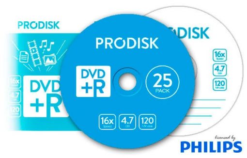 Tarrina DVD+R 4.7GB 16x Prodisk 25unds