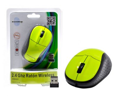 Ratón 2.4Ghz Wireless Verde Fluorescente Kloner