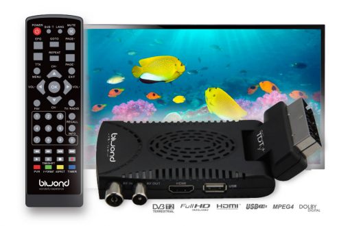 Mini TDT SCART HD Reproductor-Grabador DVB-T2 TDT Sound BIWOND