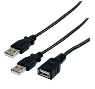 Cable USB Hembra a 2 USB Macho (21cm)
